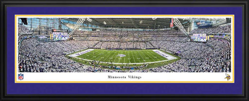 Minnesota Vikings White Out Game Panoramic Picture - NFL Fan Cave Decor  Deluxe Frame