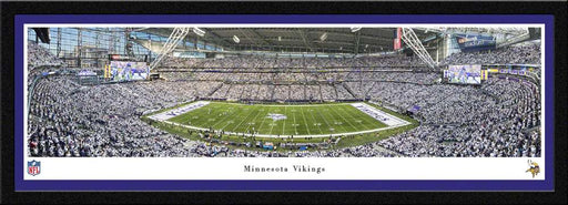Minnesota Vikings White Out Game Panoramic Picture - NFL Fan Cave Decor  Select Frame