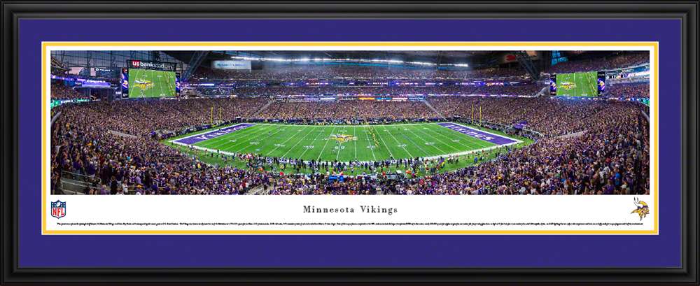 Minnesota Vikings Panoramic Pictures - U.S. Bank Stadium  Deluxe Frame