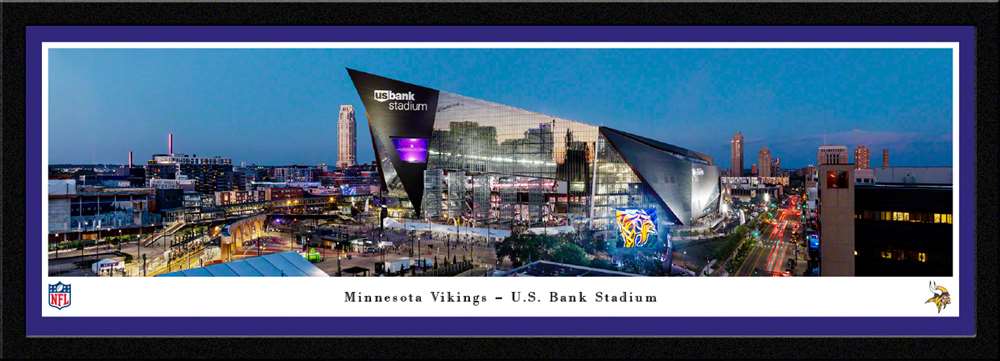 Minnesota Vikings Panoramic Picture - U.S. Bank Stadium NFL Fan Cave Decor  Select Frame