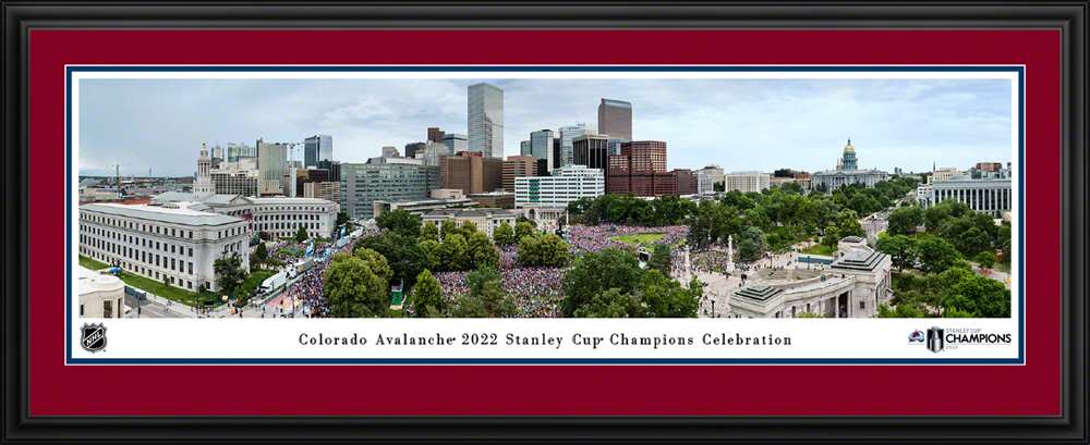 Colorado Celebrates - Colorado Avalanche Celebration Parade Panoramic Picture   Deluxe Frame