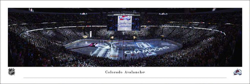 Colorado Avalanche Banner Raising Fan Cave Decor - Ball Arena NHL Panoramic Picture  Unframed