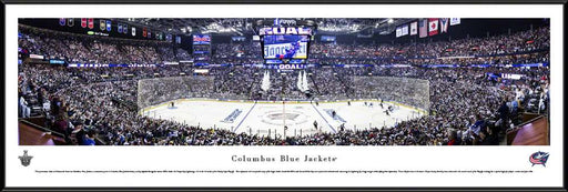 Columbus Blue Jackets Panoramic Poster - Nationwide Arena Fan Cave Print  Standard Frame