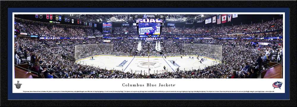 Columbus Blue Jackets Panoramic Poster - Nationwide Arena Fan Cave Print  Select Frame