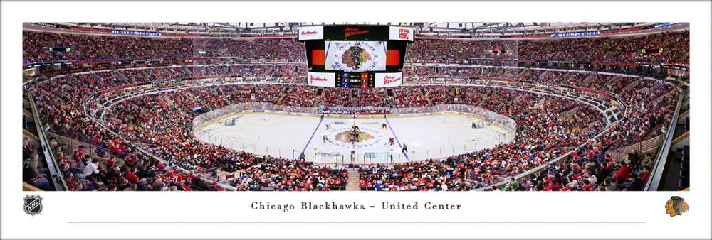 Chicago Blackhawks Panoramic Fan Cave Decor - United Center Picture  Unframed