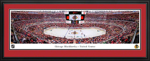 Chicago Blackhawks Panoramic Fan Cave Decor - United Center Picture  Deluxe Frame