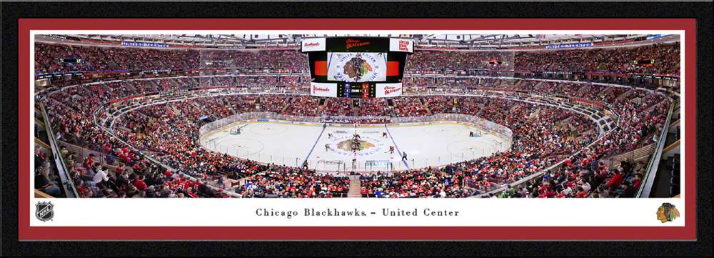 Chicago Blackhawks Panoramic Fan Cave Decor - United Center Picture  Select Frame