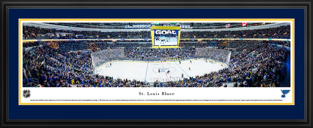 St. Louis Blues Panoramic Poster - Fan Cave Wall Decor  Deluxe Frame