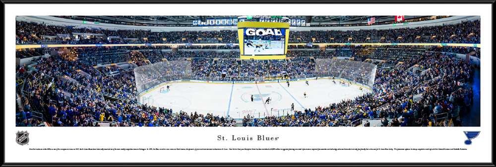 St. Louis Blues Panoramic Poster - Fan Cave Wall Decor  Standard Frame