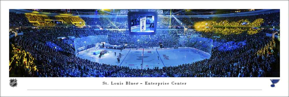 St. Louis Blues Panoramic Poster - Enterprise Center Fan Cave Picture  Unframed