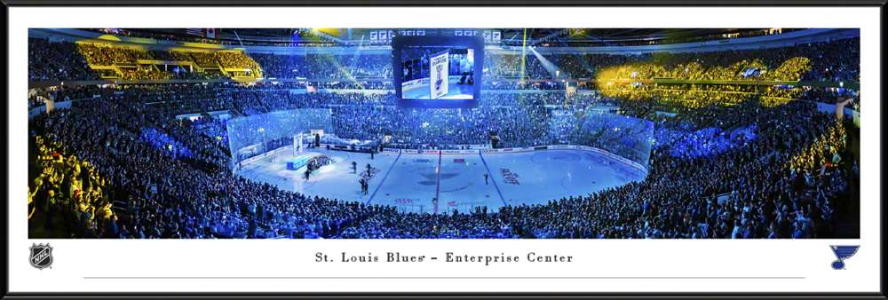 St. Louis Blues Panoramic Poster - Enterprise Center Fan Cave Picture  Standard Frame