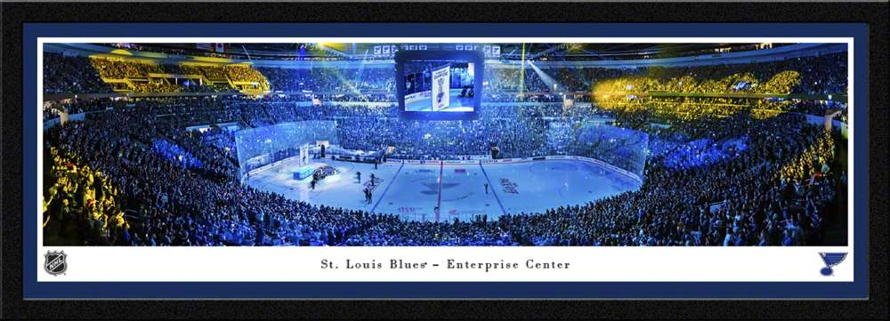 St. Louis Blues Panoramic Poster - Enterprise Center Fan Cave Picture  Select Frame
