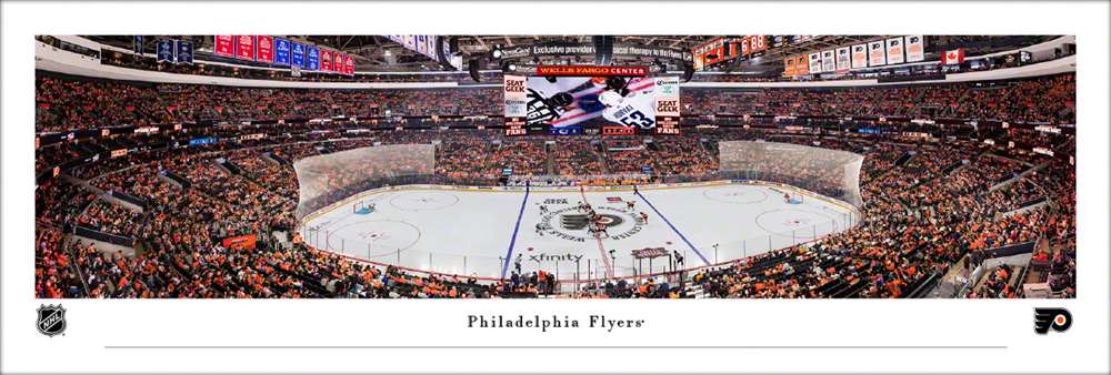 Philadelphia Flyers Panoramic Picture - Wells Fargo Center NHL Fan Cave Decor  Unframed