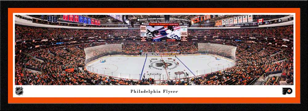 Philadelphia Flyers Panoramic Picture - Wells Fargo Center NHL Fan Cave Decor  Select Frame