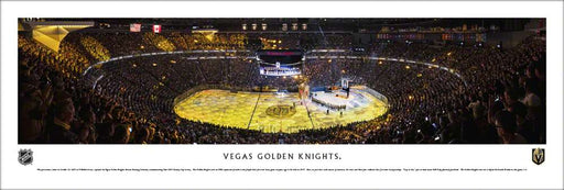 Vegas Golden Knights Banner Raising Fan Cave Decor - NHL T-Mobile Arena Panoramic Picture  Unframed