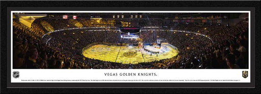 Vegas Golden Knights Banner Raising Fan Cave Decor - NHL T-Mobile Arena Panoramic Picture  Select Frame