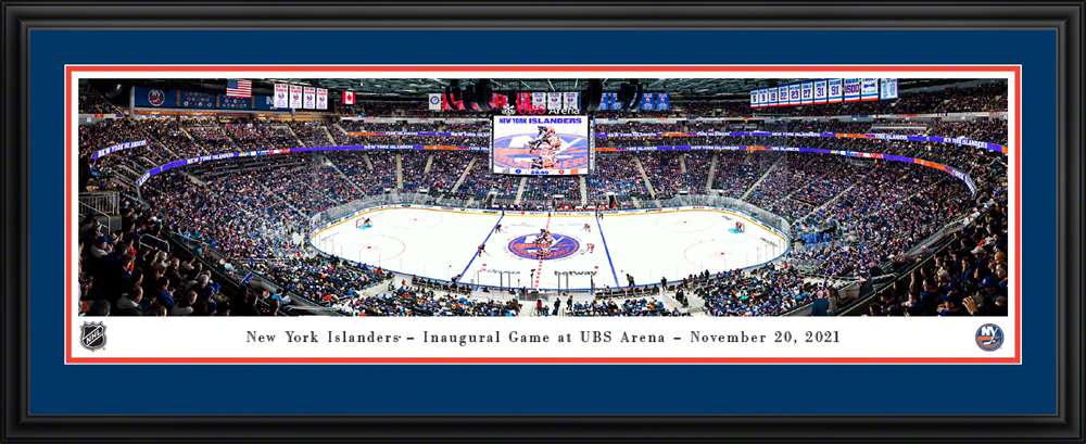 New York Islanders Panoramic Picture - UBS Arena NHL Fan Cave Decor  Deluxe Frame