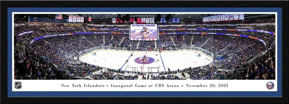 New York Islanders Panoramic Picture - UBS Arena NHL Fan Cave Decor  Select Frame