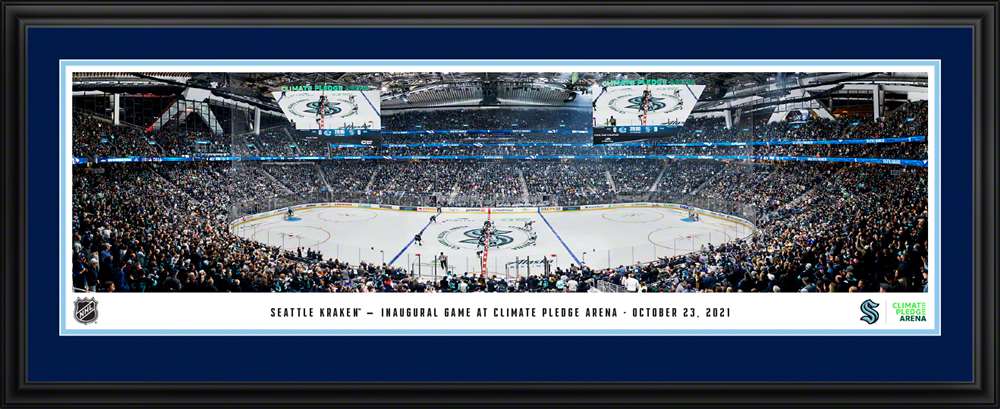 Seattle Kraken NHL Panoramic Picture - Climate Pledge Arena Fan Cave Decor  Deluxe Frame