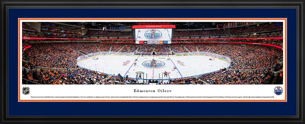 Edmonton Oilers Panoramic NHL Picture - Rogers Place Panorama  Deluxe Frame
