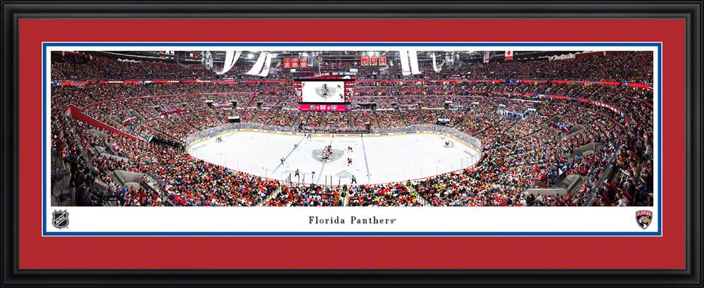 Florida Panthers Panoramic Picture - FLA Live Arena NHL Fan Cave Decor  Deluxe Frame