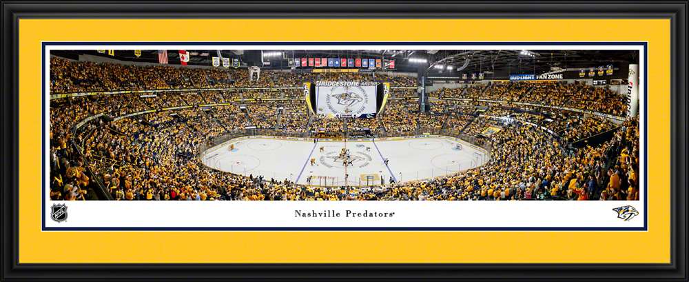 Nashville Predators Panoramic Picture - Bridgestone Arena NHL Fan Cave Decor  Deluxe Frame