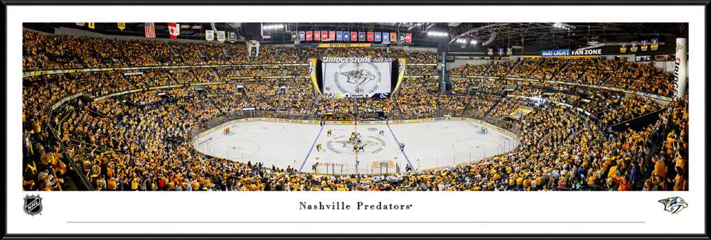 Nashville Predators Panoramic Picture - Bridgestone Arena NHL Fan Cave Decor  Standard Frame