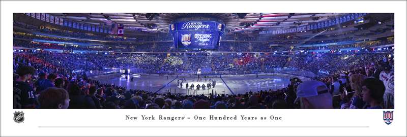 New York Rangers - One Hundred Years as One Stadium Panoramic Picture Unframed - 40" x 13 1/2"