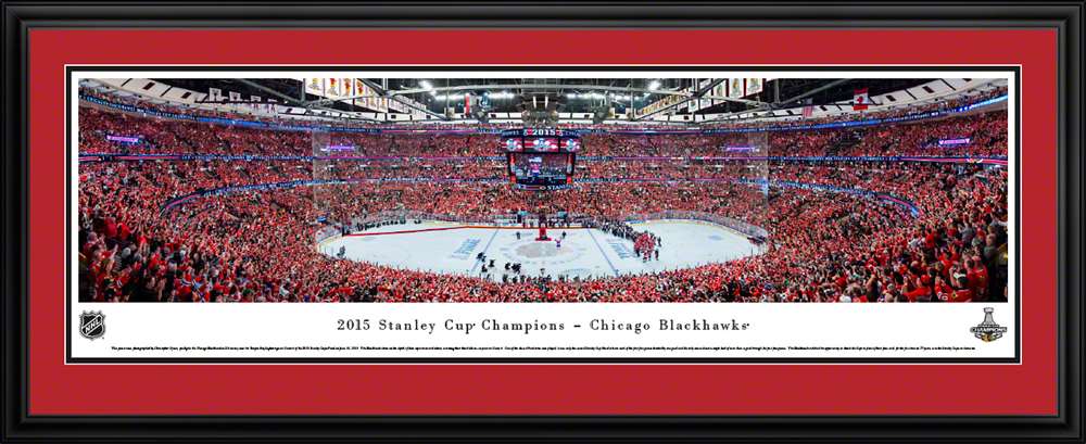 2015 Stanley Cup Panoramic Picture - Chicago Blackhawks  Deluxe Frame
