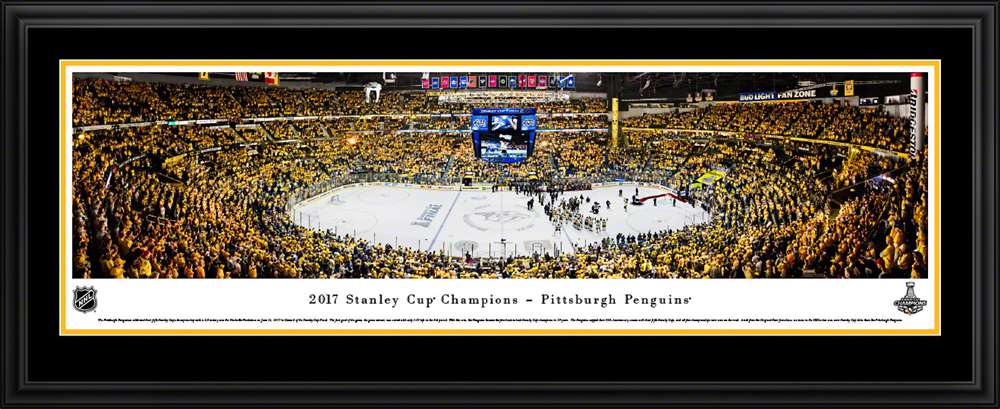 2017 Stanley Cup Panoramic Picture - Pittsburgh Penguins  Deluxe Frame