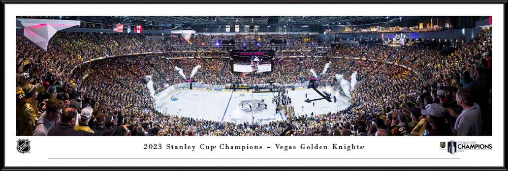 2023 Stanley Cup Champions Fan Cave Decor - Vegas Golden Knights Panoramic Picture  Standard Frame