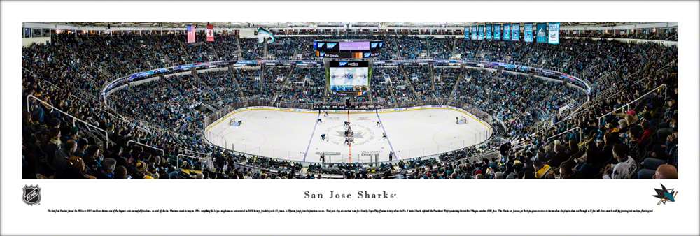 San Jose Sharks Panoramic Picture - SAP Center  Unframed