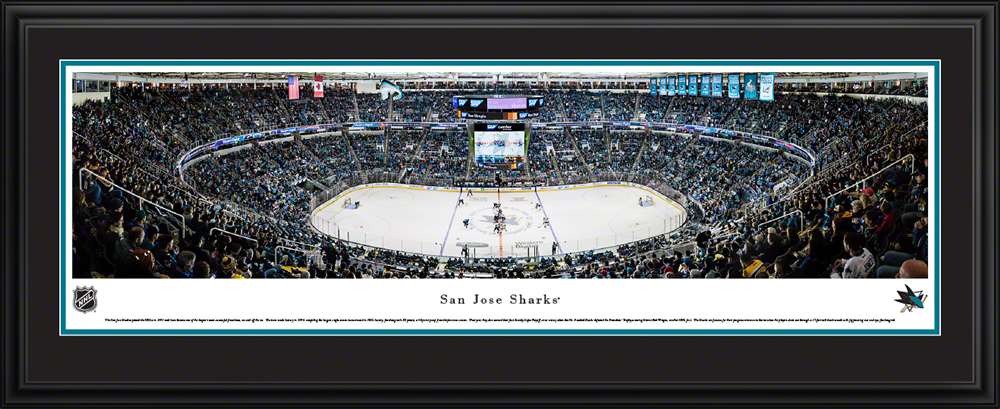 San Jose Sharks Panoramic Picture - SAP Center  Deluxe Frame