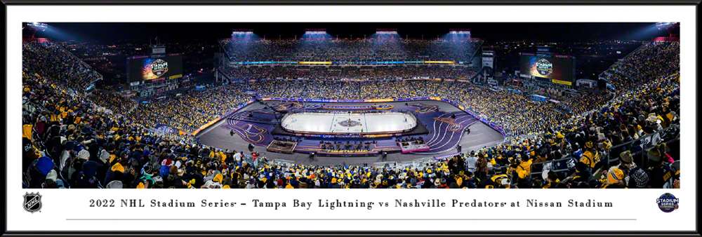 2022 NHL Stadium Series Panoramic Picture - Nashville Predators vs. Tampa Bay Lightning  Standard Frame