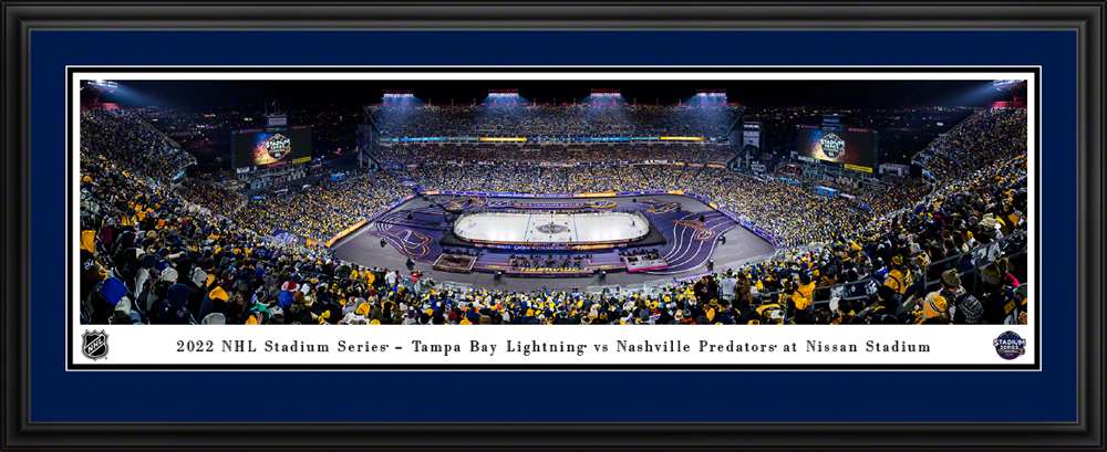 2022 NHL Stadium Series Panoramic Picture - Nashville Predators vs. Tampa Bay Lightning  Deluxe Frame