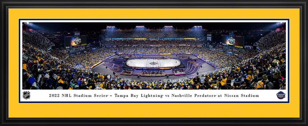 2022 NHL Stadium Series Panoramic Picture - Nashville Predators vs. Tampa Bay Lightning  Deluxe Frame