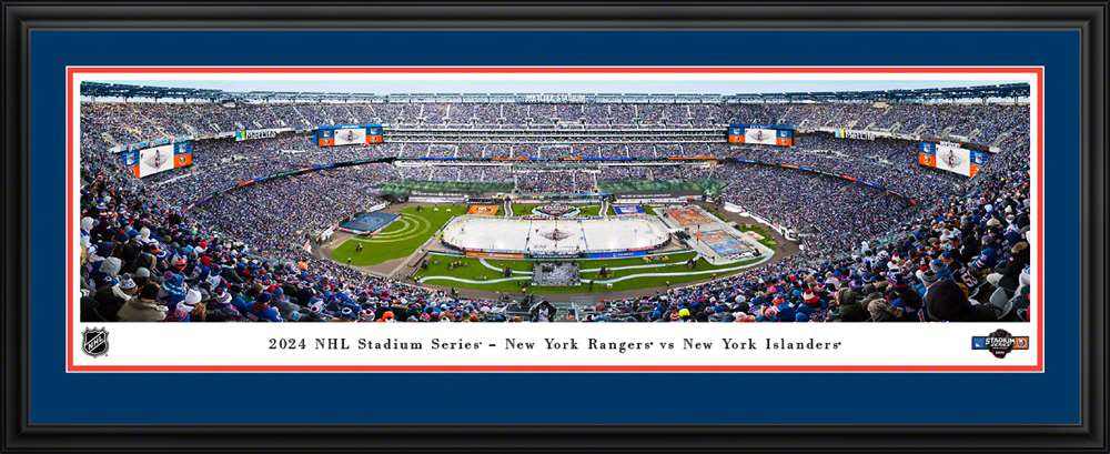 2024 NHL Stadium Series Panoramic Picture - New York Rangers vs. New York Islanders  Deluxe Frame