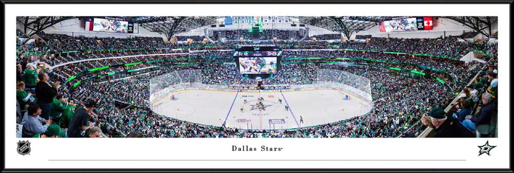 Dallas Stars Panoramic Picture - American Airlines Center NHL Fan Cave Decor  Standard Frame