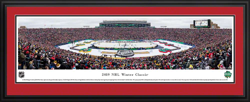 2019 NHL Winter Classic Panoramic Poster - Boston Bruins vs. Chicago Blackhawks  Deluxe Frame