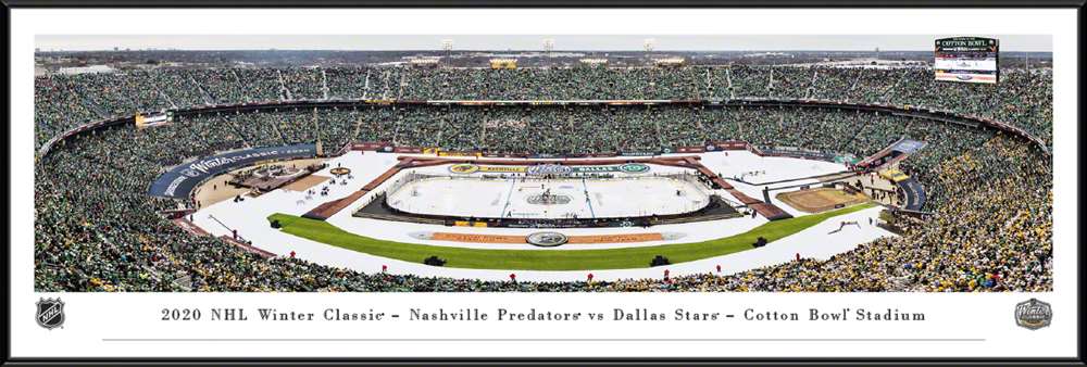 2020 NHL Winter Classic Panoramic Poster - Dallas Stars vs. Nashville Predators  Standard Frame