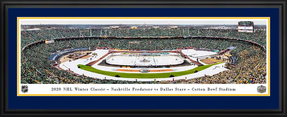 2020 NHL Winter Classic Panoramic Poster - Dallas Stars vs. Nashville Predators  Deluxe Frame