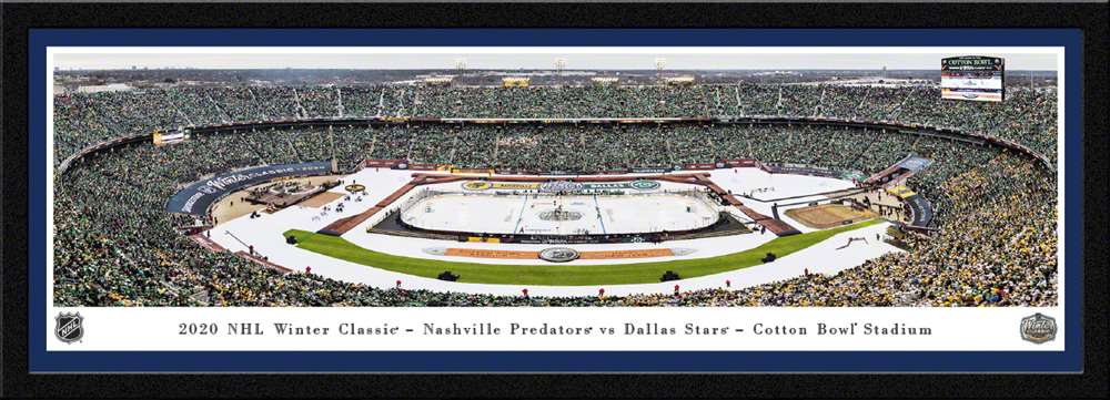 2020 NHL Winter Classic Panoramic Poster - Dallas Stars vs. Nashville Predators  Select Frame