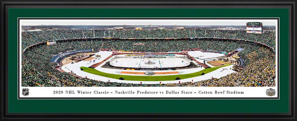 2020 NHL Winter Classic Panoramic Poster - Dallas Stars vs. Nashville Predators  Deluxe Frame
