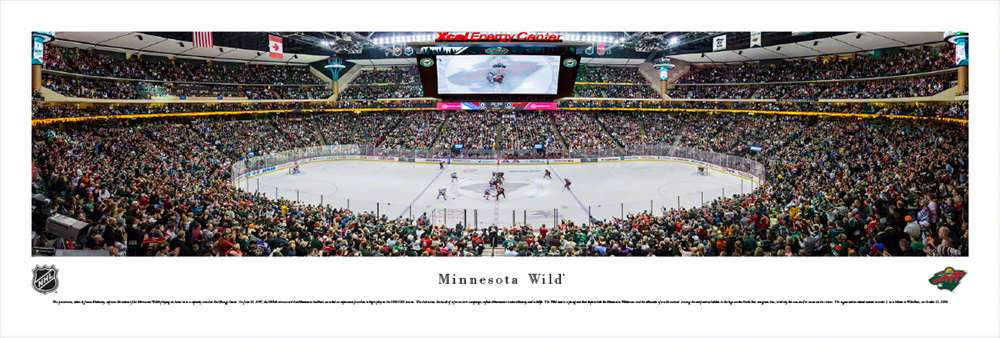 Minnesota Wild Panoramic Picture - Xcel Energy Center  Unframed