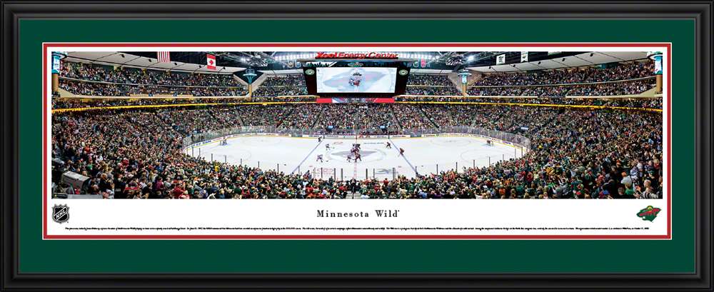 Minnesota Wild Panoramic Picture - Xcel Energy Center  Deluxe Frame