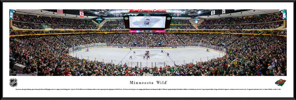 Minnesota Wild Panoramic Picture - Xcel Energy Center  Standard Frame