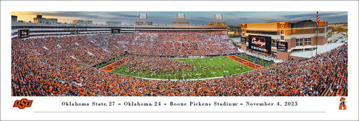 Oklahoma State Cowboys Field Storming Panoramic Picture - Boone Pickens Stadium Fan Cave Decor  Unframed