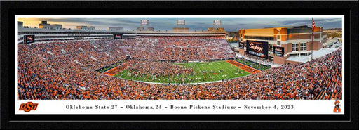 Oklahoma State Cowboys Field Storming Panoramic Picture - Boone Pickens Stadium Fan Cave Decor  Select Frame