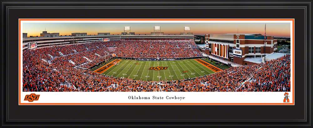 Oklahoma State Cowboys Football Panoramic Picture - Boone Pickens Stadium  Deluxe Frame