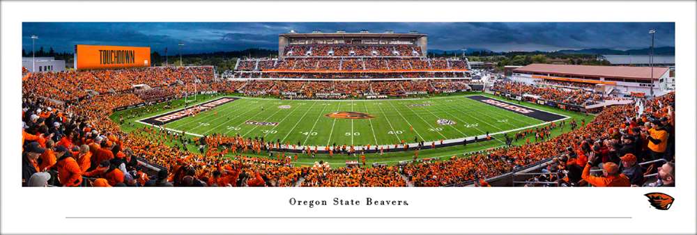 Oregon State Beavers Football Panoramic Picture - Reser Stadium Fan Cave Decor  Unframed